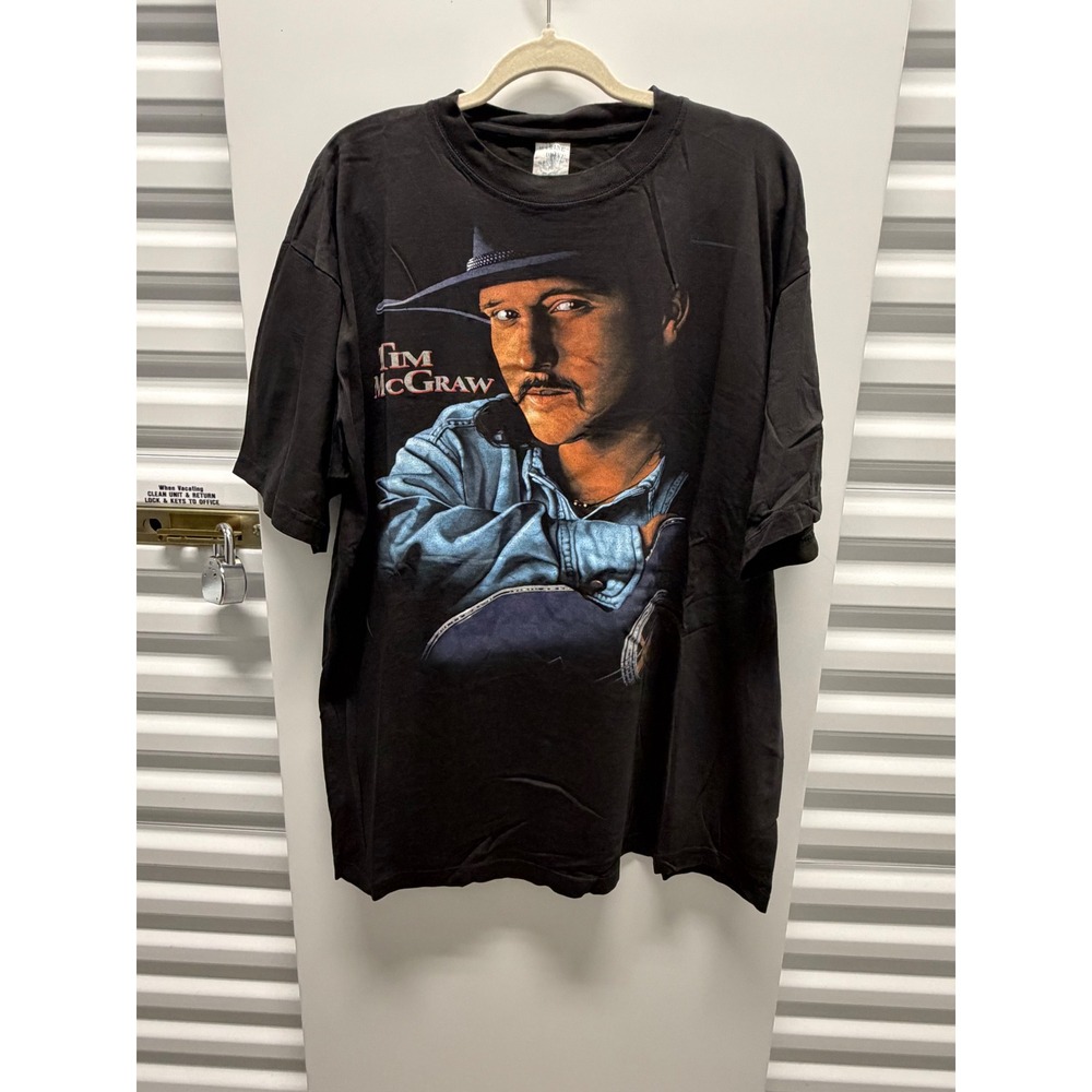 Vintage Marine Drive Tim McGraw T Shirt Mens XL Black Turbo Tonkin Good